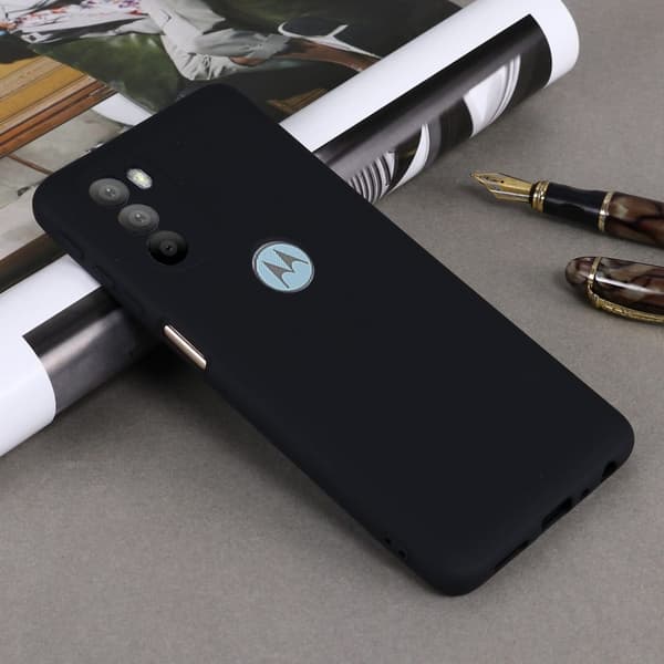 Matte Liquid Silikone Cover til Motorola Moto G51 5G - Sort Black