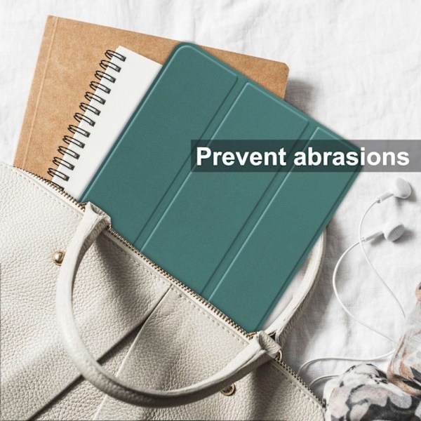 Tri-fold læderstativ-etui til Lenovo Tab P11 Pro (2. generation) - Sortliggrøn Green