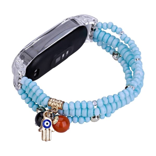 Xiaomi Mi Smart Band 4 / 3 urrem i ferieperlestil - Søblå Blue