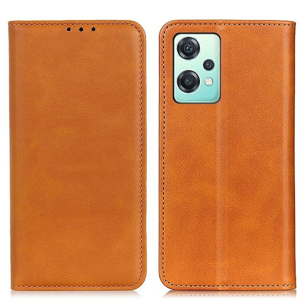 OnePlus Nord CE 2 Lite 5G lompakkokotelo, aitoa nahkaa - Ruskea Brown