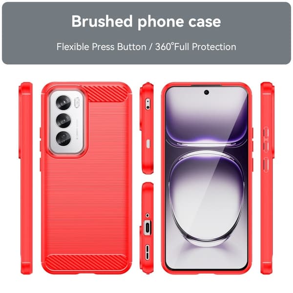 Carbon Flex Oppo Reno12 Pro cover - Rød Red