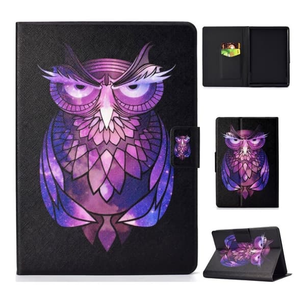 Amazon Kindle Paperwhite 4 (2018) mønster læder etui - Ugle Purple