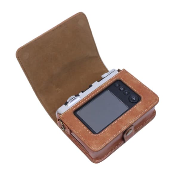 Fujifilm Instax Mini Evo PU-skinnveske med stropp - Brun Brown