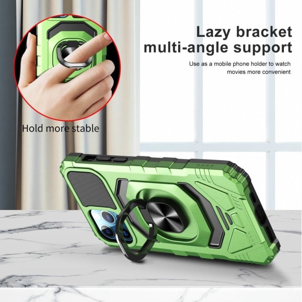 Kestävä kova muovisuojus pehmeällä sisäpuolella ja potkulaudalla iPhone 12 Pro Maxille - Vihreä Green
