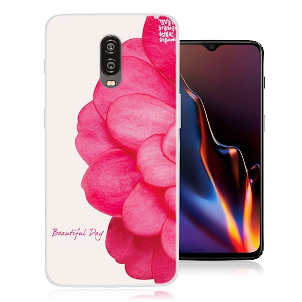 OnePlus 6T fodral med mönstertryck - Levande Blomma Röd
