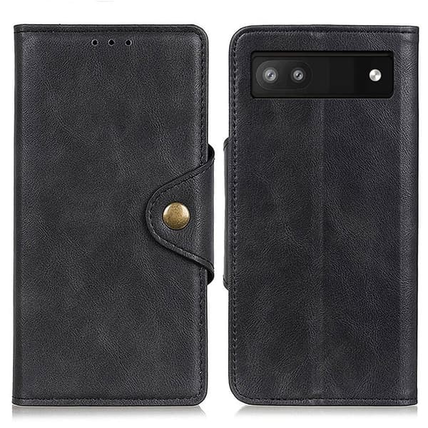 Alpha läder Google Pixel 6a fodral - Svart Svart