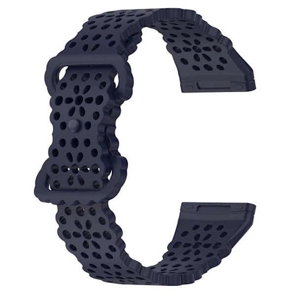 Fitbit Versa 4 / Sense 2 / Versa 3 / Sense klockarmband i blommig stil med spets - Mörkblå Blå