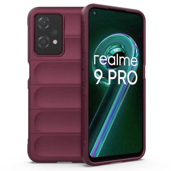 Mjukt greppformat Realme 9 Pro skal - Röd Röd