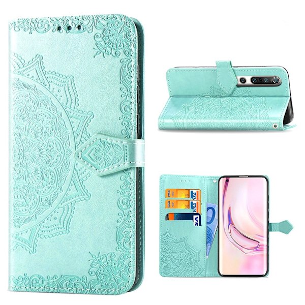 Mandala läder Xiaomi Mi 10 fodral - Grön Grön