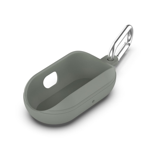 Samsung Galaxy Buds silikonikotelo koukulla - Harmaa Silver grey