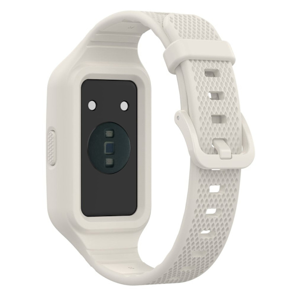 Huawei Band 8 / 7 / 6 silikonrem med deksel - Grå Silver grey