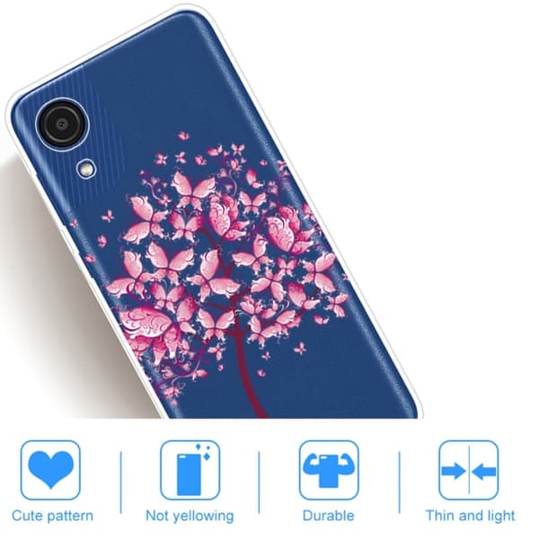 Deco Samsung Galaxy A03 Core Etui - Lyserøde Blomster Pink