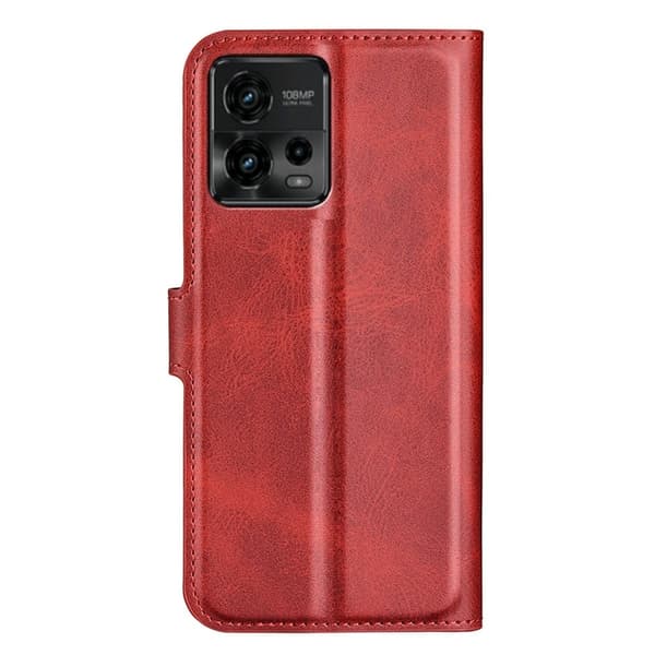 Hållbart konstläder Motorola Moto G72 fodral med plånbok - Röd Röd