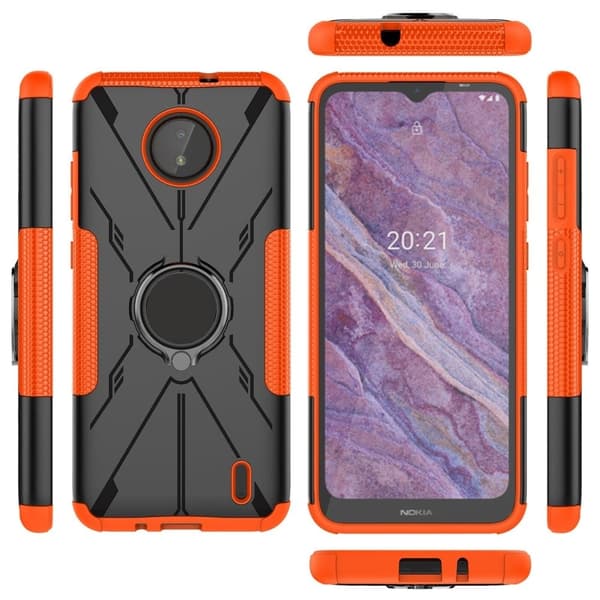 Kickstand-deksel med magnetisk ark for Nokia C10 / C20 - Oransje Orange