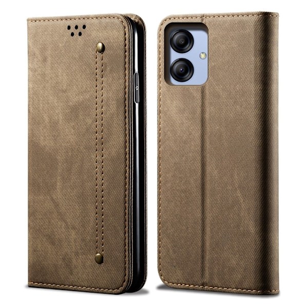 Jeans Samsung Galaxy A04e Flip Etui - Khaki Brown