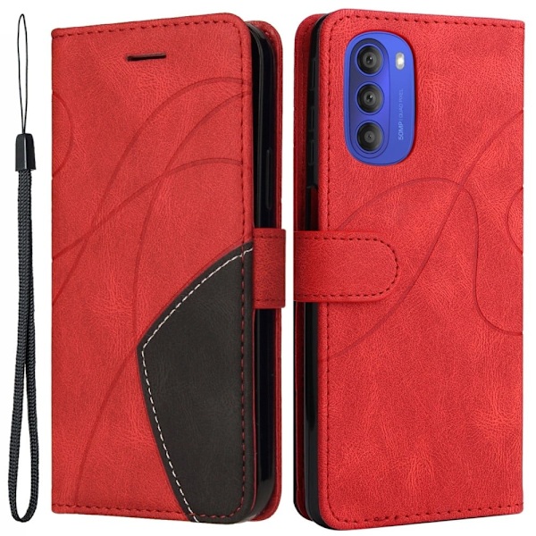 Tekstureret Læder Etui med Strop TilMotorola Moto G51 5G - Rød Red