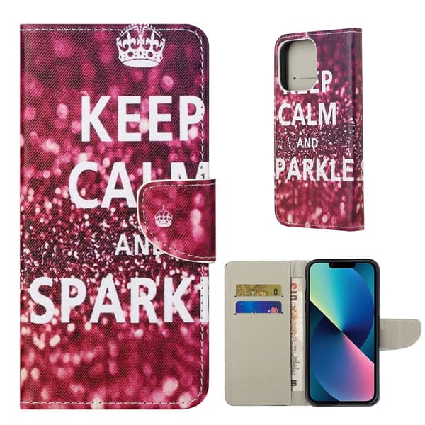 Wonderland iPhone 13 Läppäkotelo - Keep Calm And Sparkle Red