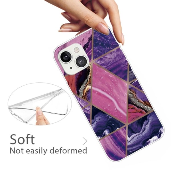 Marble design iPhone 14 cover - Lilla Og Rosa Marmor Pink