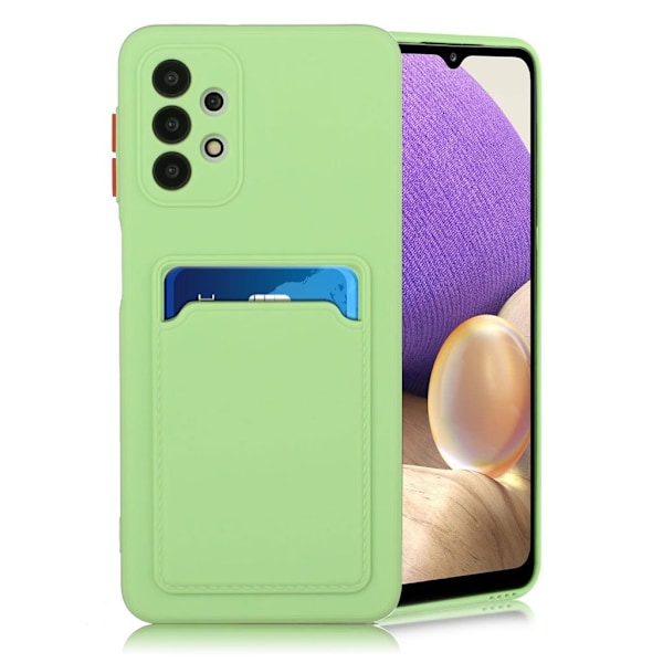 Card Holder Suojakuori For Samsung Galaxy A32 - Vaaleanvihreä Green