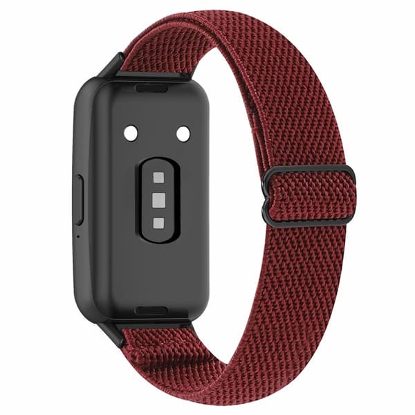 Samsung Galaxy Fit3 Urrem Elastisk Nylon Justerbar Smart Urrem - Rødvin Red