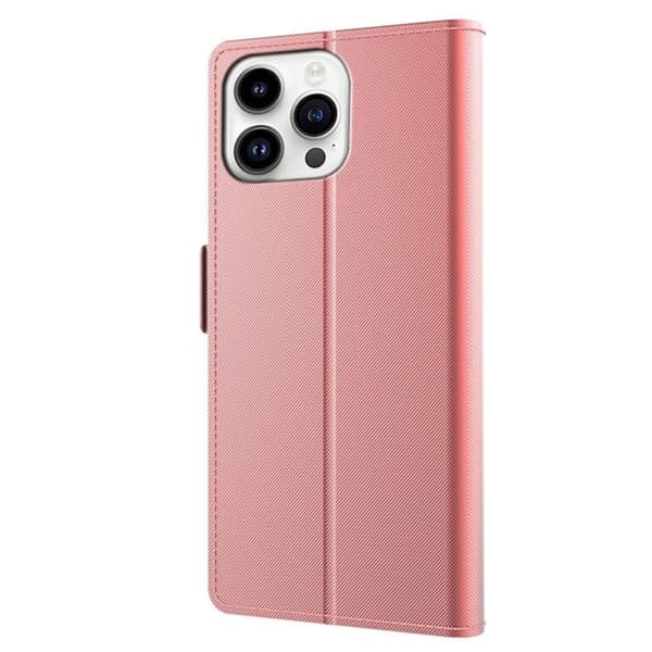 Snyggt iPhone 15 Pro fodral med sminkspegel - Rosa Rosa