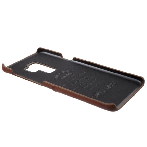 Samsung Galaxy S9 Plus Deksel laget av plastikk og kunstlær - Brun Brown