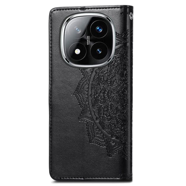 Mandala Xiaomi Redmi Note 14 Pro Plus 5G etui i lær - Svart Black