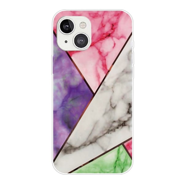 Marmordesign iPhone 14 deksel - Lilla / Rose / Hvit / Grønn Multicolor