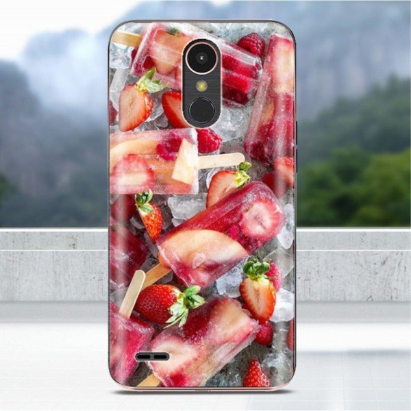 LG K10 2017 softlyfit embossed TPU case - Strawberry Ice Sticks Red