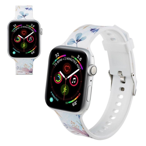 Apple Watch Series 5 44mm Mønster silikone urrem - Blomster Multicolor