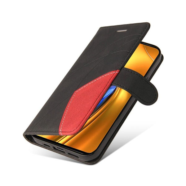 Texturerat läder Xiaomi Poco F4 GT / Xiaomi Redmi K40S fodral med handledsband - Svart Svart