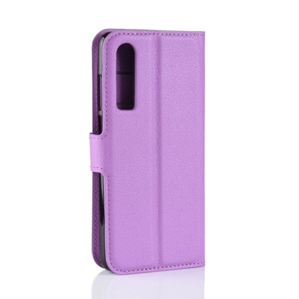 Huawei P30 litsi tuntuinen nahkainen flip Suojakotelo - Violetti Purple