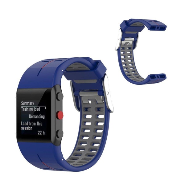 Polar V800 bi-color silicone watch band - Blue / Grey Blå
