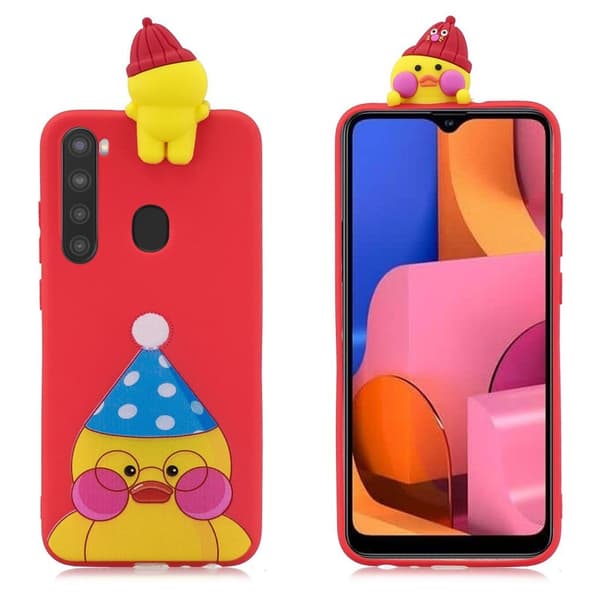 Cute 3D Samsung Galaxy A21 kuoret - Ankka Multicolor