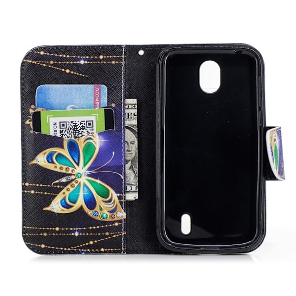 Butterfly läder Nokia 1 fodral - Flerfärgad multifärg