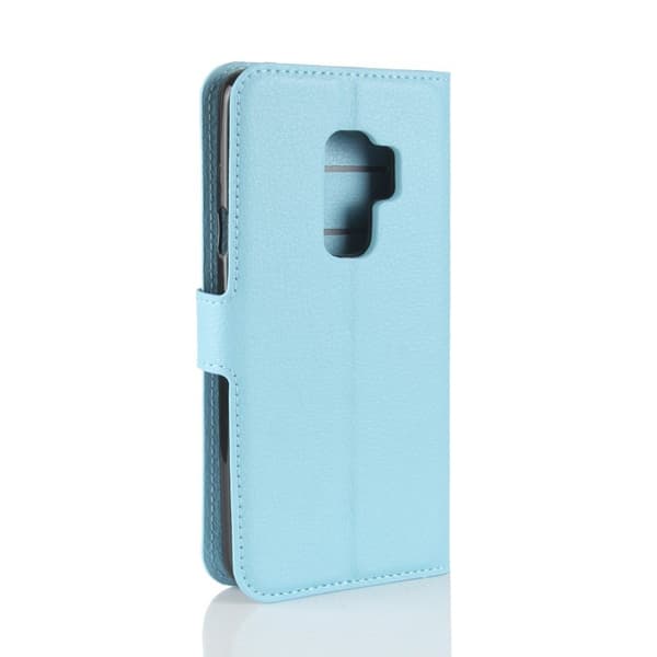 Samsung Galaxy S9 Plus Etui laget av kunstlær og silikon - Lys blå Blue