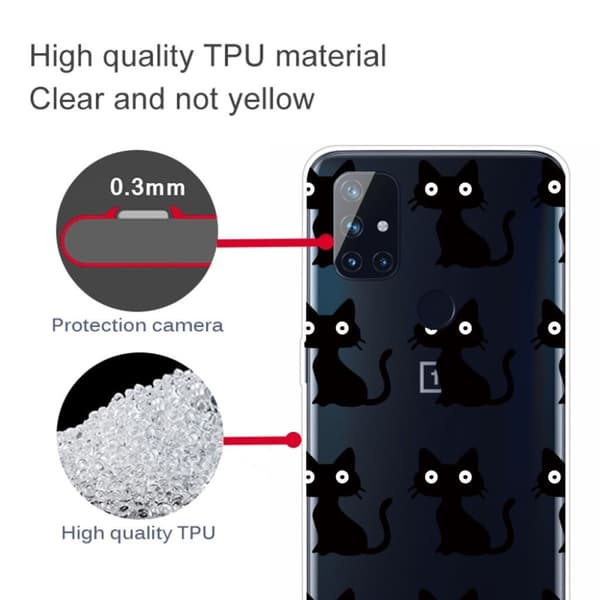 Deco OnePlus Nord N10 5G kotelot - Musta Kissa Black