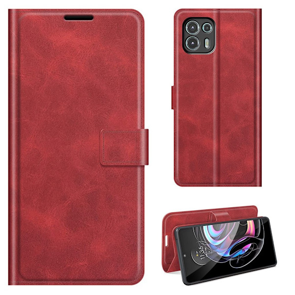 Wallet-style Læder Etui til Motorola Edge 20 Lite - Rød Red