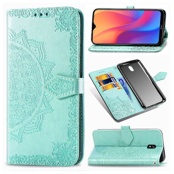Mandala Xiaomi Redmi 8A etui - Cyan Green