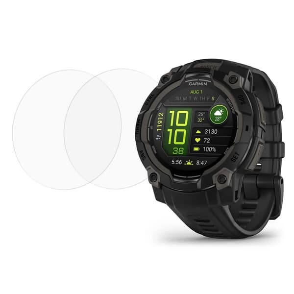 2-pack Garmin Instinct 3 50mm Watch Screen Protector Clear Flexible Film Transparent