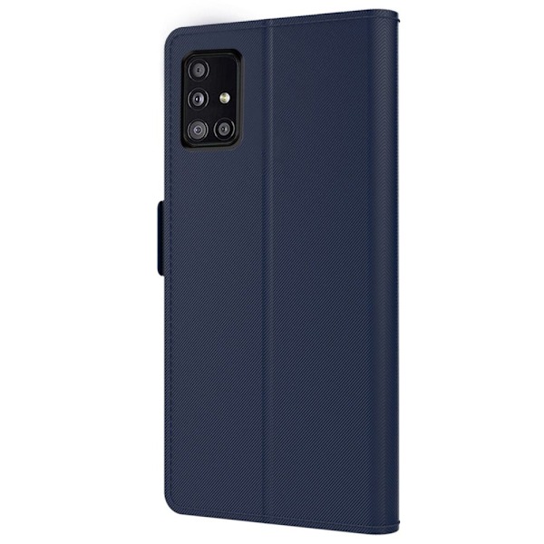 Phone Suojakotelo With Make-up Mirror And Slick Design For Samsung Galaxy A71 5G - Sininen Blue