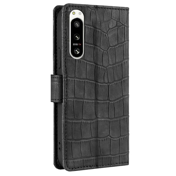 Læretui med Krokodille Tekstur til Sony Xperia 5 Iv - Svart Black