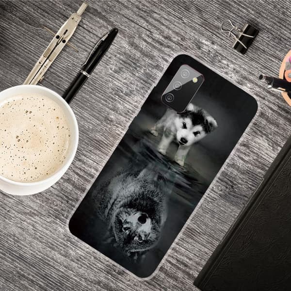 Deco Samsung Galaxy A02s Etui - Dog and Wolf Black