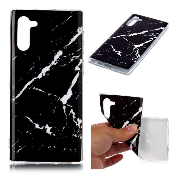 Marble Samsung Galaxy Note 10 kuoret - Musta kiilto marmori Black