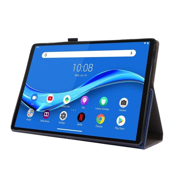 Hullu hevonen Lenovo Tab M10 nahkainen läppäkotelo - Sininen Blue