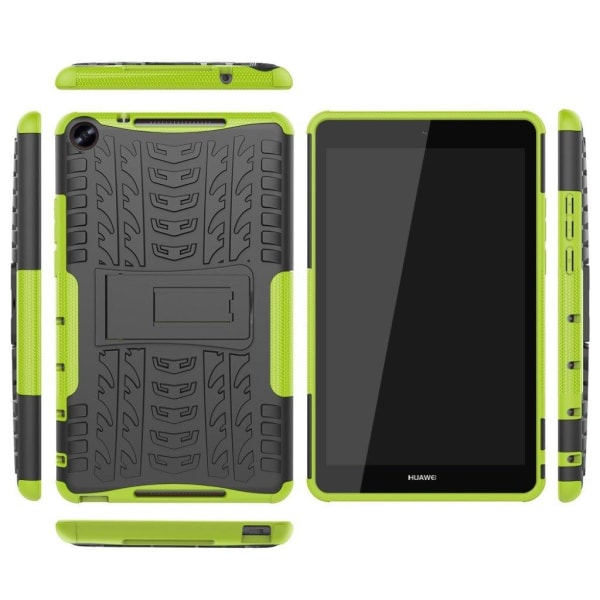 Huawei MediaPad M5 Lite 8 cool tyre pattern case - Black / Green Black