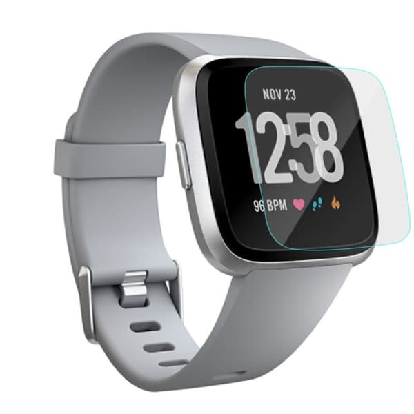 Fitbit Versa 0.3mm Suojakalvo Karkaistu Lasi - (Arc Edge) Silver grey