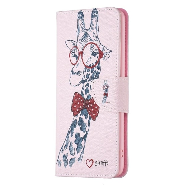 Wonderland Motorola Moto G23 / G13 / G53 Flip Fodral - Giraff Rosa