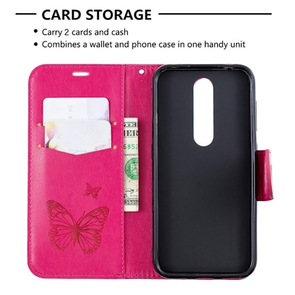 Butterfly Nokia 4.2 veske - Rose Pink