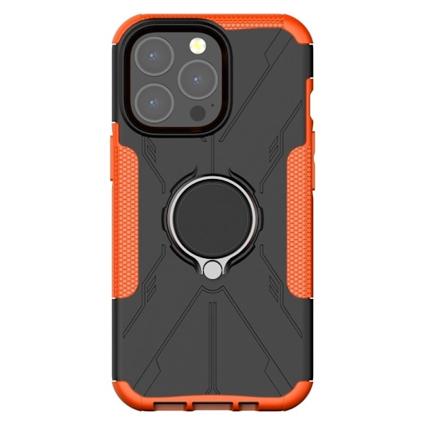 iPhone 13 Pro Max 6,7 tommer Ring Kickstand Design Bumpresistent og fleksibel 2-i-1 telefon Drop-proof Cover Protective Back Case - Orange Orange